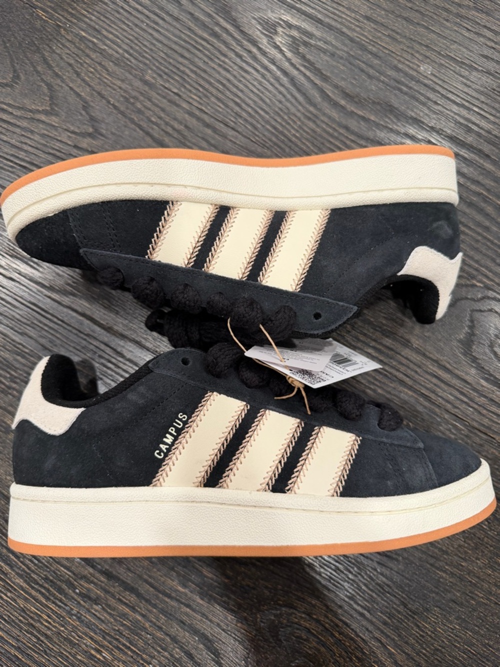 Adidas Women's Campus 00s Originals Size 7 Black Cream White